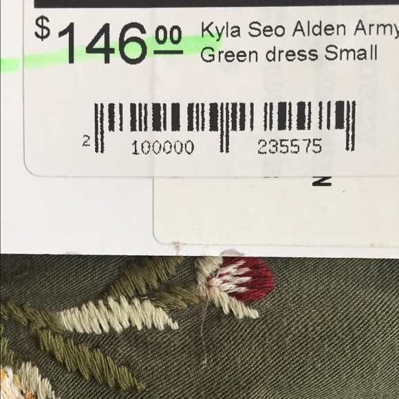 Kyla Seo olive front zip dress Small NWT - Picture 7 of 7